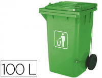 Cubo de basura verde para reciclar vidrio