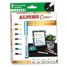 Alpino Crea Metalix - Rotuladores metalizados versátiles, para pintar en cristal, metal, piedra, papel, plástico o madera