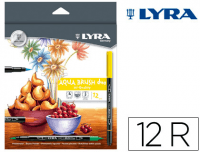 Rotuladores artísticos para diseñadores Lyra Aqua Brush duo, caja de 12 colores