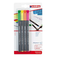 Pack 4 rotuladores fluorescentes Edding 1200, punta 1 mm