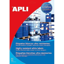 Apli 16925 - 10 hojas etiquetas ultrarresistentes a la intemperie, 64.6 × 33.8 mm, láser