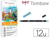 Rotuladores Tombow pastel acuarelables doble punta c/pincel
