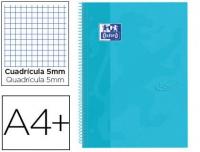 Cuaderno espiral oxford ebook 1 tapaextradura din a4+ 80 hojas cuadro 5 mm con margen bebe touch. pastel