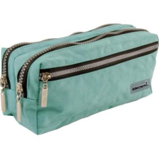 Bolso escolar rectangular con 3 bolsillos celeste