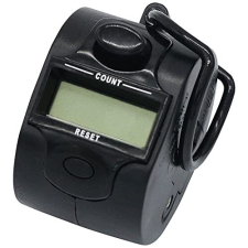 Contador manual digital de 5 dígitos con botón principal para contar y pequeño, menos accesible, para reiniciar