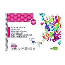 Cuaderno musical combinado con pentagrama y espacio cuadriculado