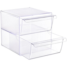 Organizador cubo con dos cajones grandes transparentes